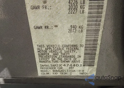 2018 Nissan Altima 2.5 Sr from USA, damaged, VIN 1N4AL3AP2JC474403